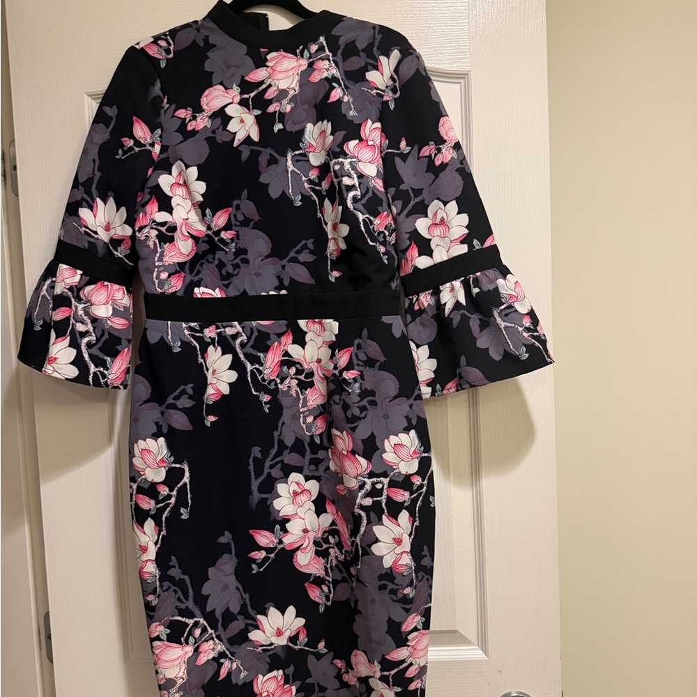 Paper Doll Elegant Floral Long Sleeve Dress